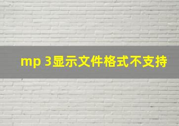 mp 3显示文件格式不支持